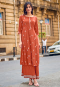 Women Ethnic Motifs Printed A-Line Kurta with Palazzos-TORAL 2