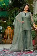 Women Salsa Crush Kurta Palazzo Set with Dupatta-IV-1123