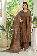 Top Fabric - Mul Chanderi Bottom Fabric - Roman Silk Dupatta Fabric - Mul Chanderi Work - Embroidery & Khatili Work-KS-366