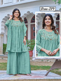 Women Ethnic Motifs Embroidered Empire Kurta with Palazzos & With Dupatta-KS-219