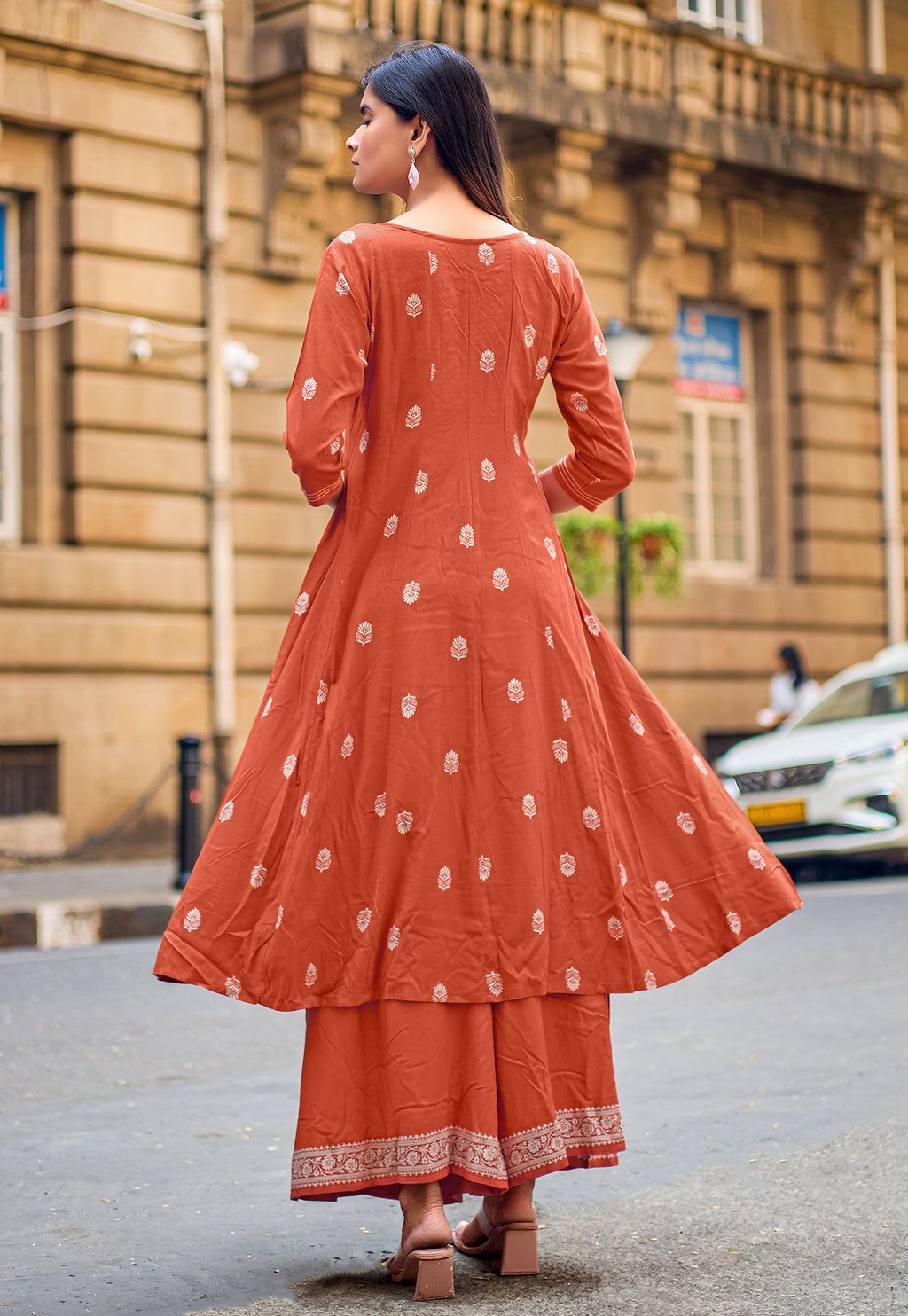 Women Ethnic Motifs Printed A-Line Kurta with Palazzos-TORAL 2