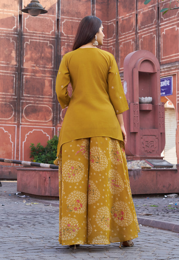 Women Ethnic Motifs Embroidered Regular Thread Work Kurta with Palazzos & With Dupatta-IV-1047