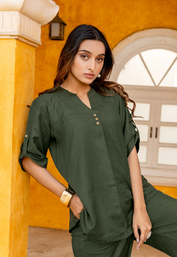 Women Rayon Fax Casual Style Co-Ord-OLIVIA