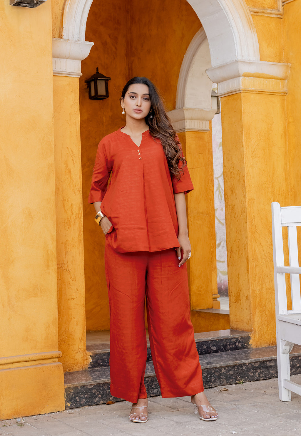 Women Rayon Fax Casual Style Co-Ord-OLIVIA