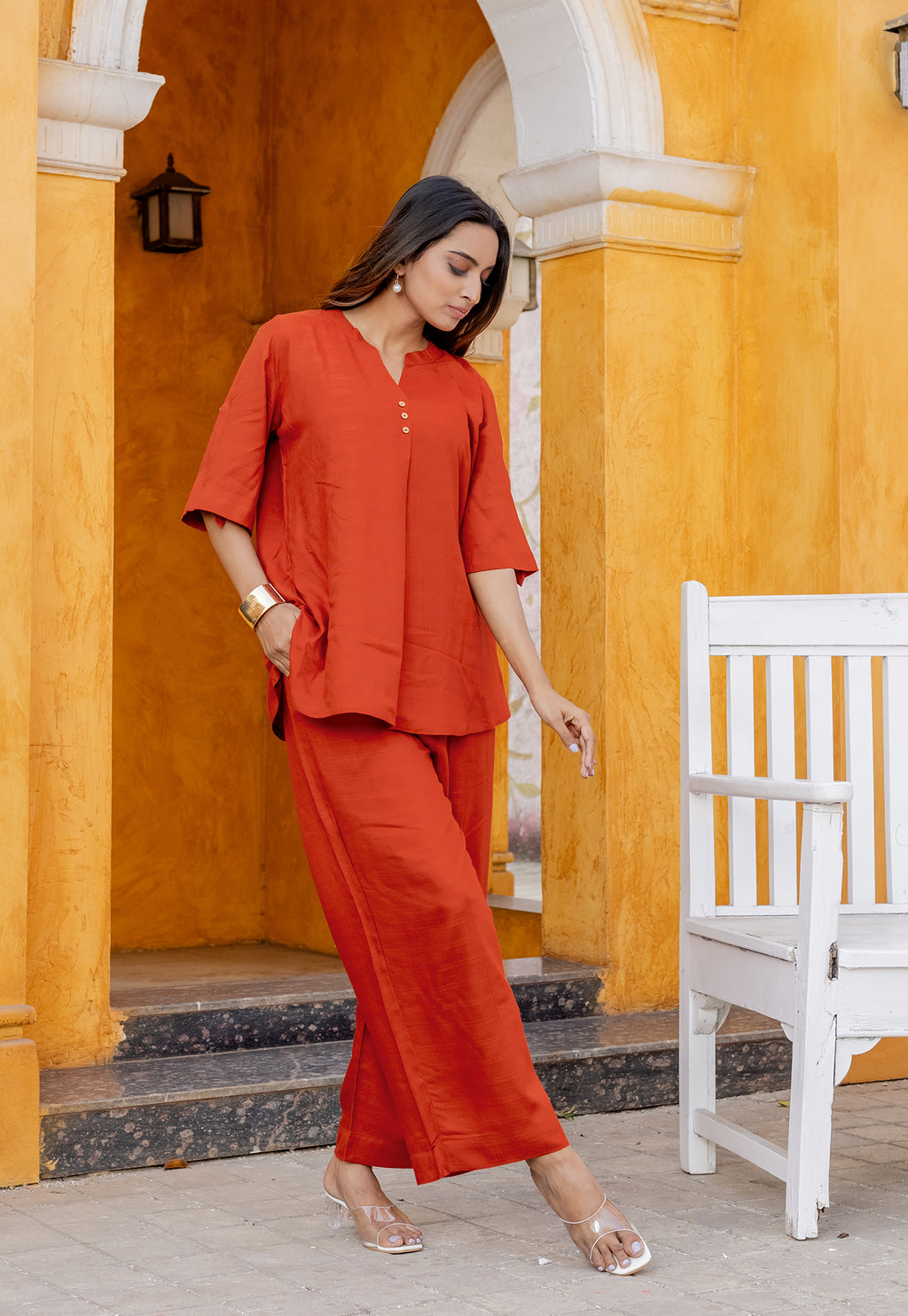 Women Rayon Fax Casual Style Co-Ord-OLIVIA