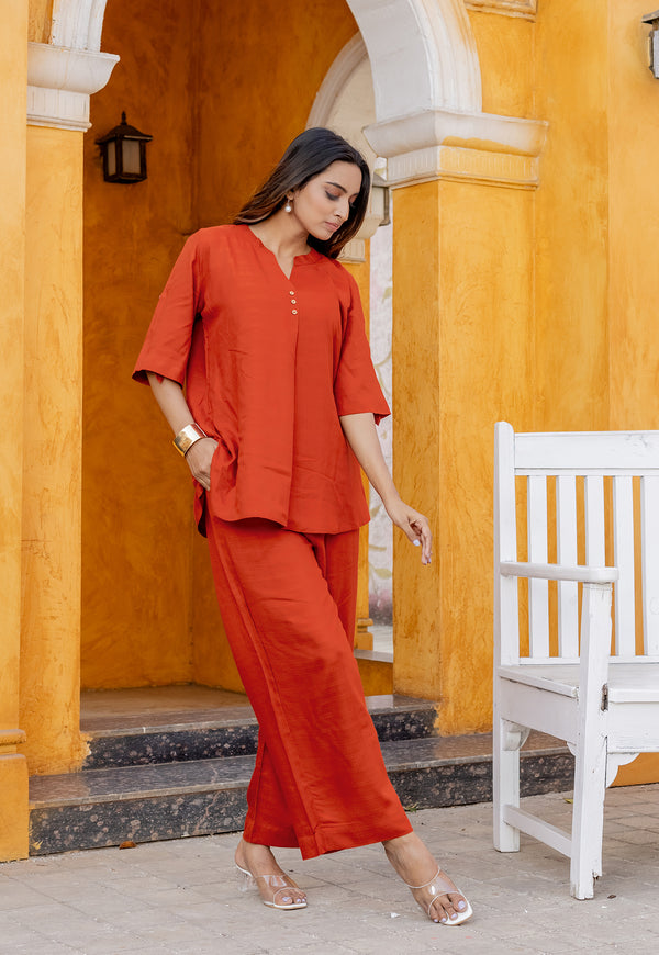 Women Rayon Fax Casual Style Co-Ord-OLIVIA