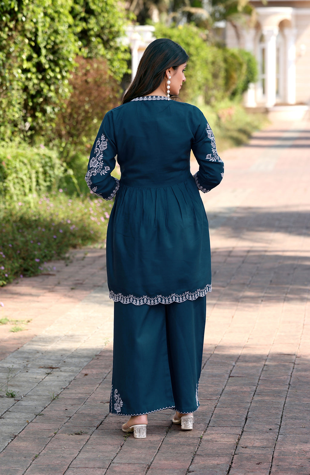 Embroidered Tunic With Trouser Co-Ords-HELISHA