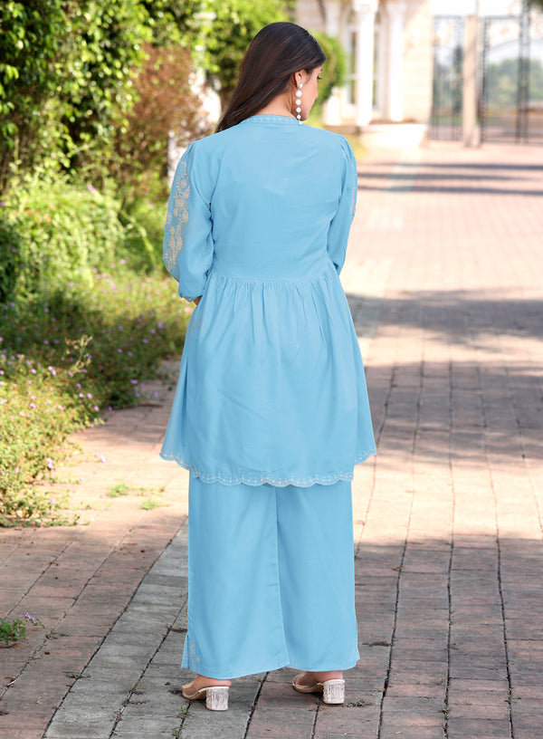 Embroidered Tunic With Trouser Co-Ords-HELISHA