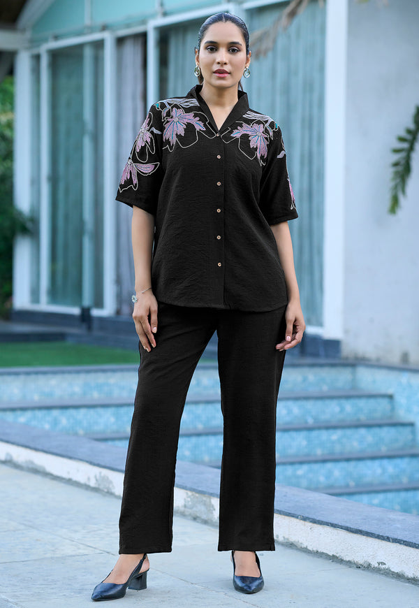 Women Viscos Creap Thred & Hand work Co-ords-DAIZY