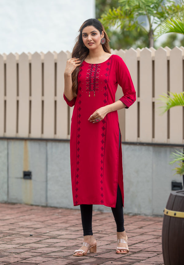 Women Rayon Singal Kurti -SAAYRA