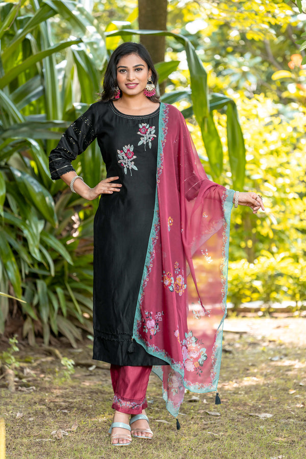 WOMEN STRAIGHT KURTA SET WITH DUPATTA